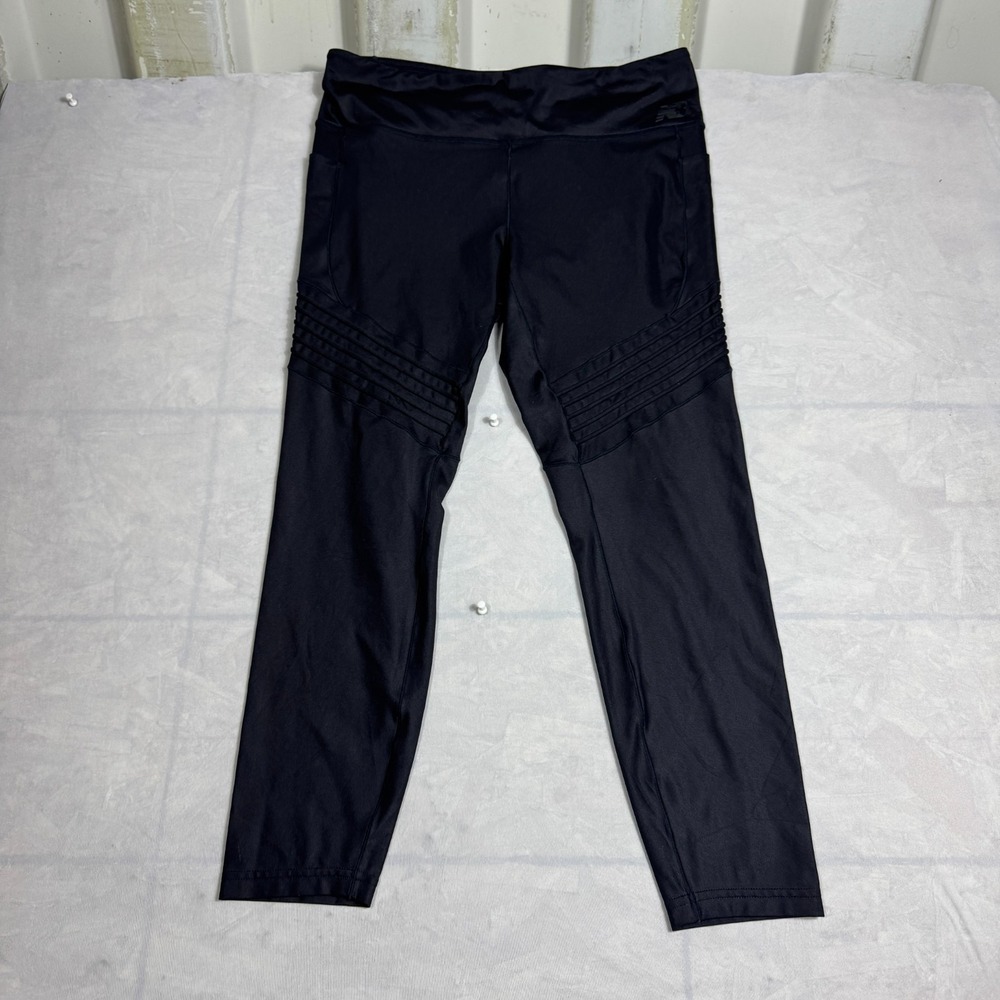 New Balance Womens Compression Leggings Black Elastic Waist Pull-On Activewear